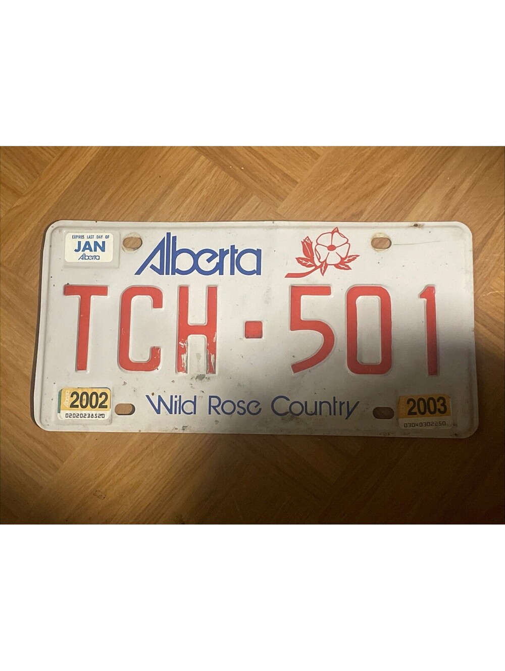 Alberta AB Canada TCH 501 License Plate 2002 2003 Expired Canadian